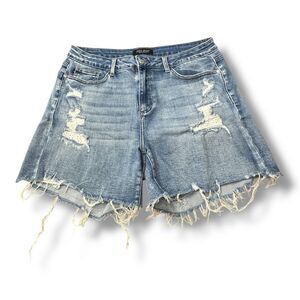 Judy Blue Jeans Shorts Distressed JB150042 Eyelet Lace Pockets Women’s Size 2XL